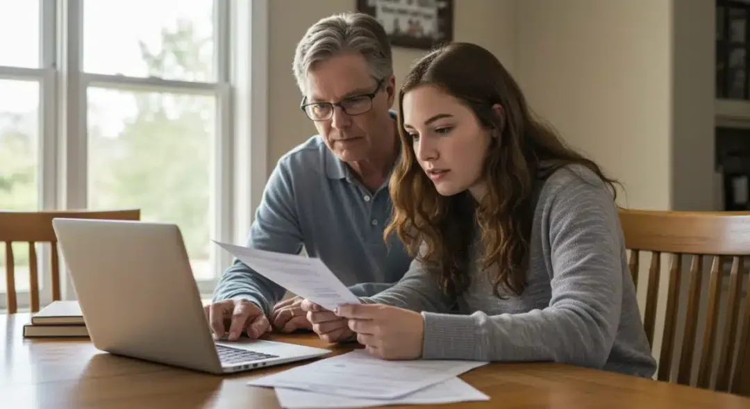 Parent and student discussing financial aid appeal strategy
