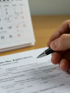 Student filling out loan forgiveness application form with 2026 calendar visible
