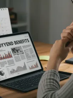Person reviewing Unemployment Benefits Update 2026 information on a tablet.