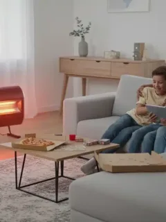 Family staying warm at home with energy assistance