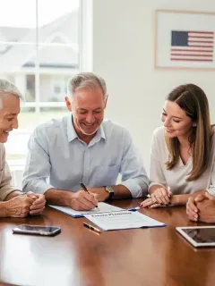 Family reviewing estate planning documents with legal counsel for 2026 legacy