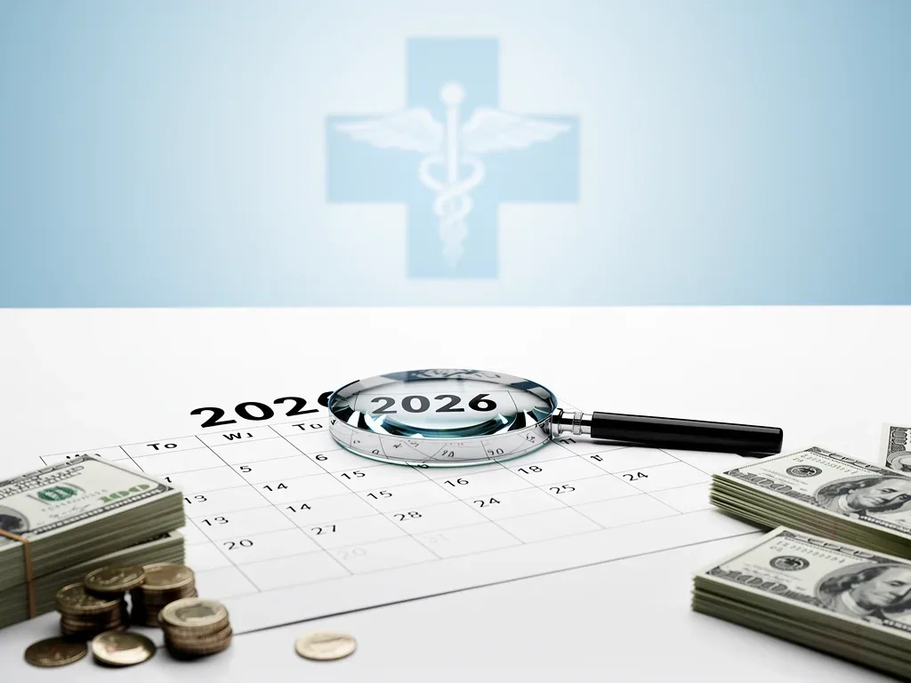 Calendar marking 2026 with magnified savings, symbolizing COBRA subsidies.