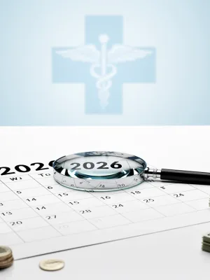 Calendar marking 2026 with magnified savings, symbolizing COBRA subsidies.