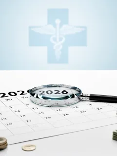 Calendar marking 2026 with magnified savings, symbolizing COBRA subsidies.