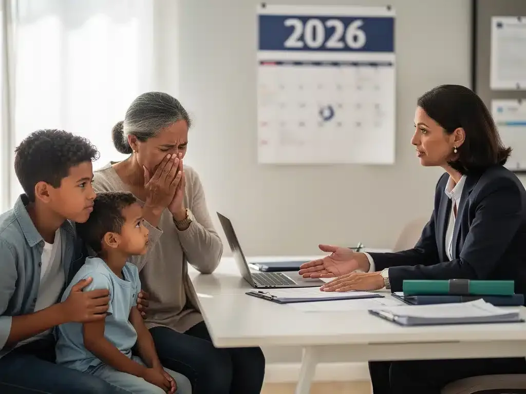 Family receiving financial advice on survivors benefits in 2026