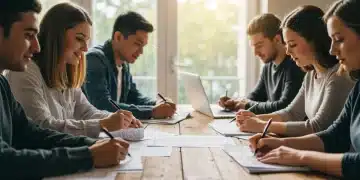 Students completing FAFSA forms for financial aid