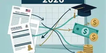 CARES Act Sunset: Unemployment, Tax Credit Changes 2026 Federal policy documents, student loan symbols, and a calendar marked 2026, illustrating the future impact on student debt.